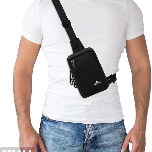 Small Crossbody Bag Nylon Water Resistant Compact Travel Running Phone - Picture 9 of 9